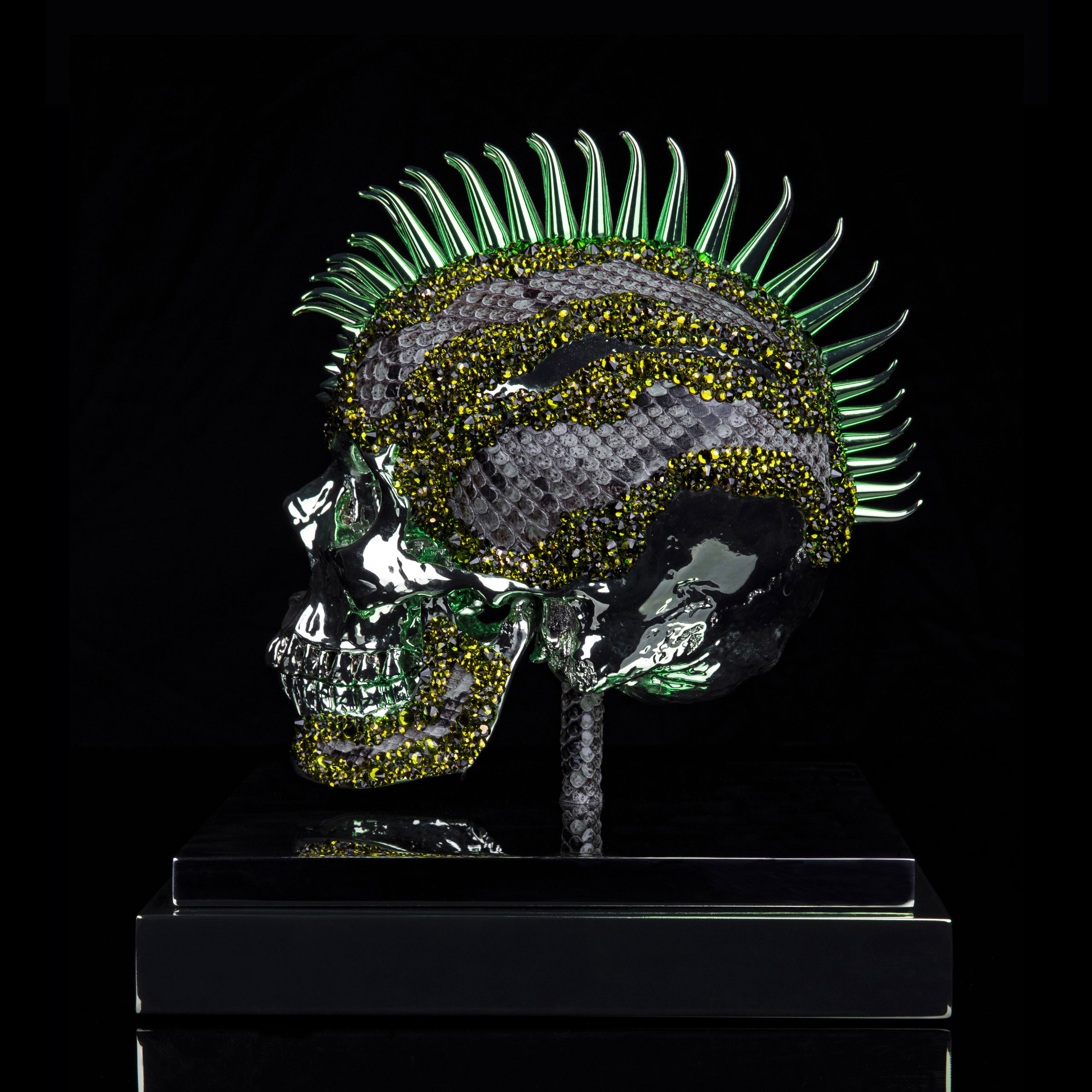 Vanity Skulls Poison Green Python